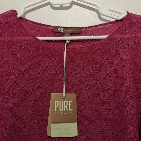 100% Baby Alpaca NWT Laura Knit Baby Alpaca Sweater L (fits like a medium). - Picture 3 of 13